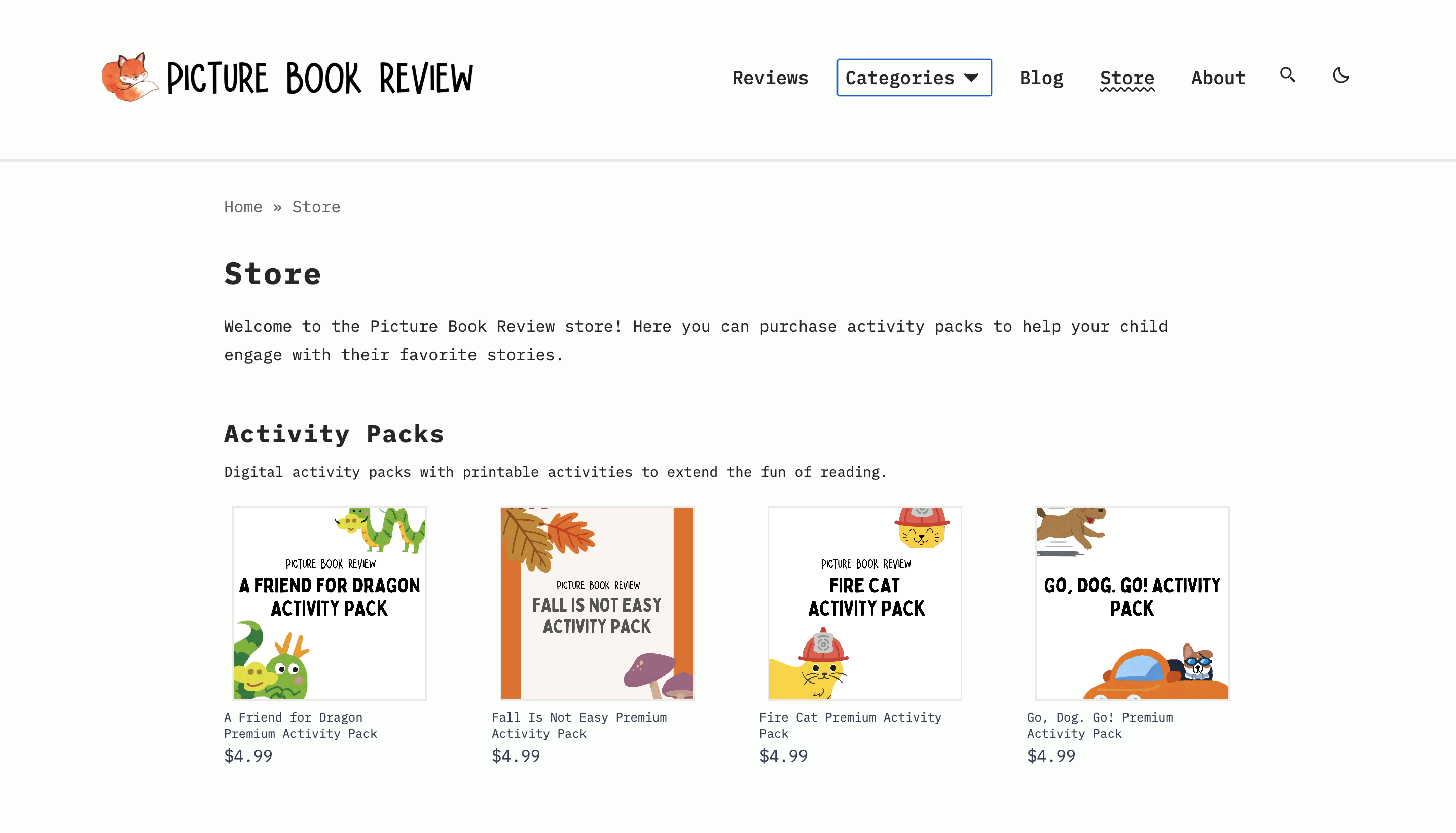 Picture Book Review Layout